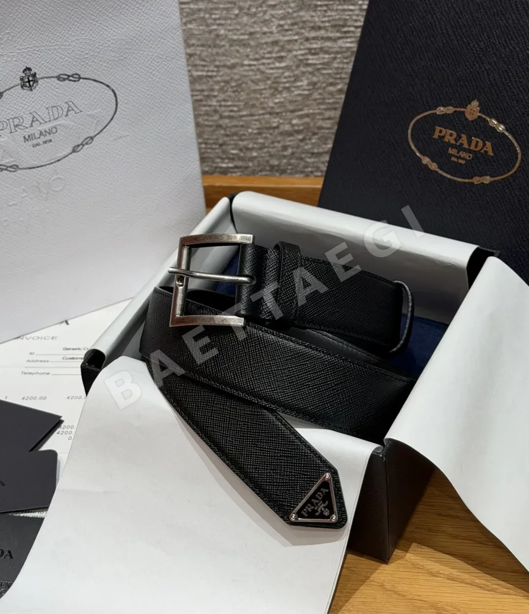 프라다 사피아노 가죽 벨트 33mm 179400