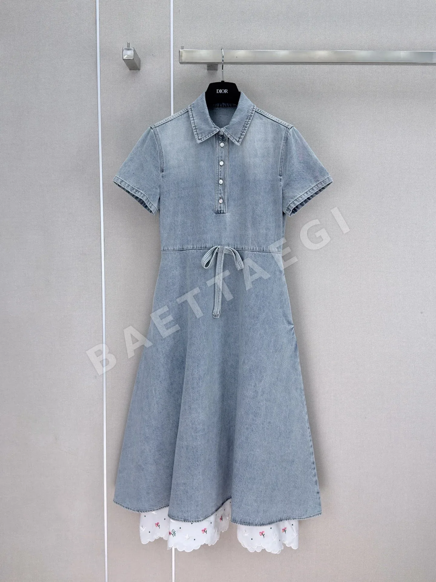 디올 카라 반팔 데님 원피스 54164