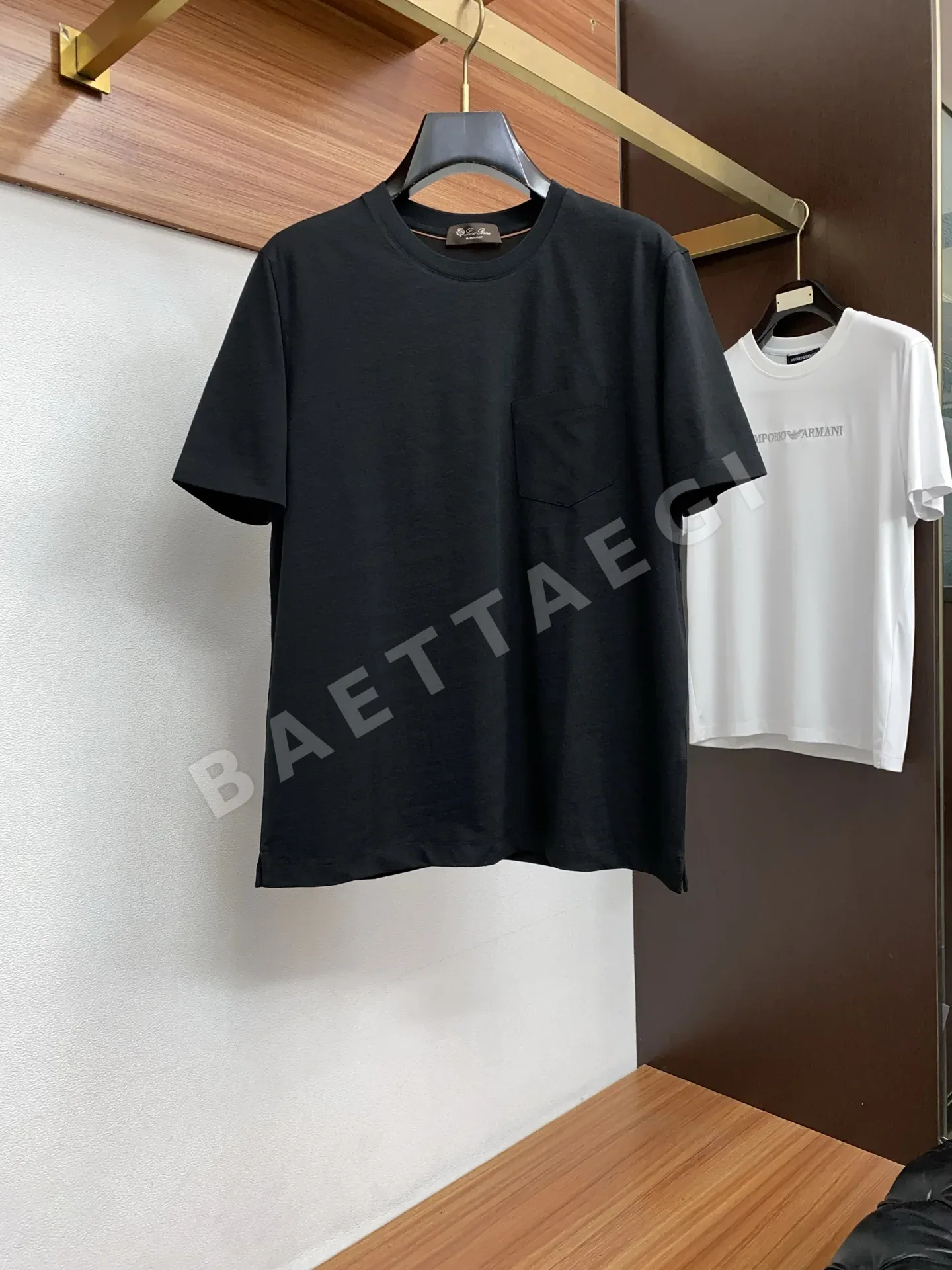 로로피아나 남성 머서라이즈드 코튼 반팔 티셔츠 48141
