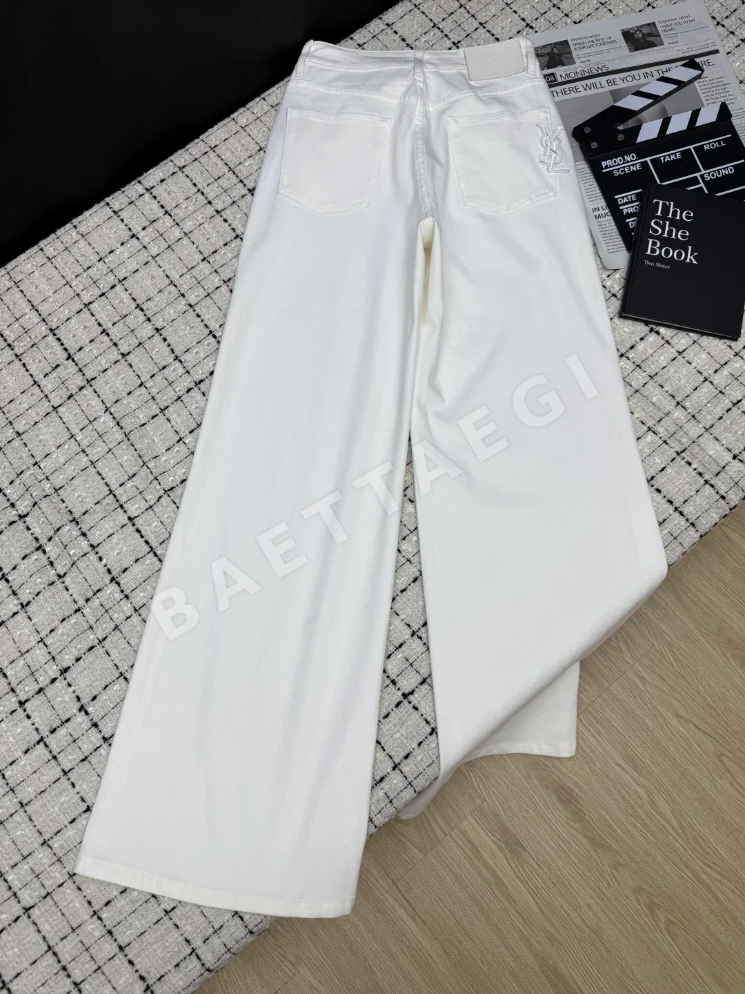 생로랑 스트레이트 데님 바지 상세 이미지 8