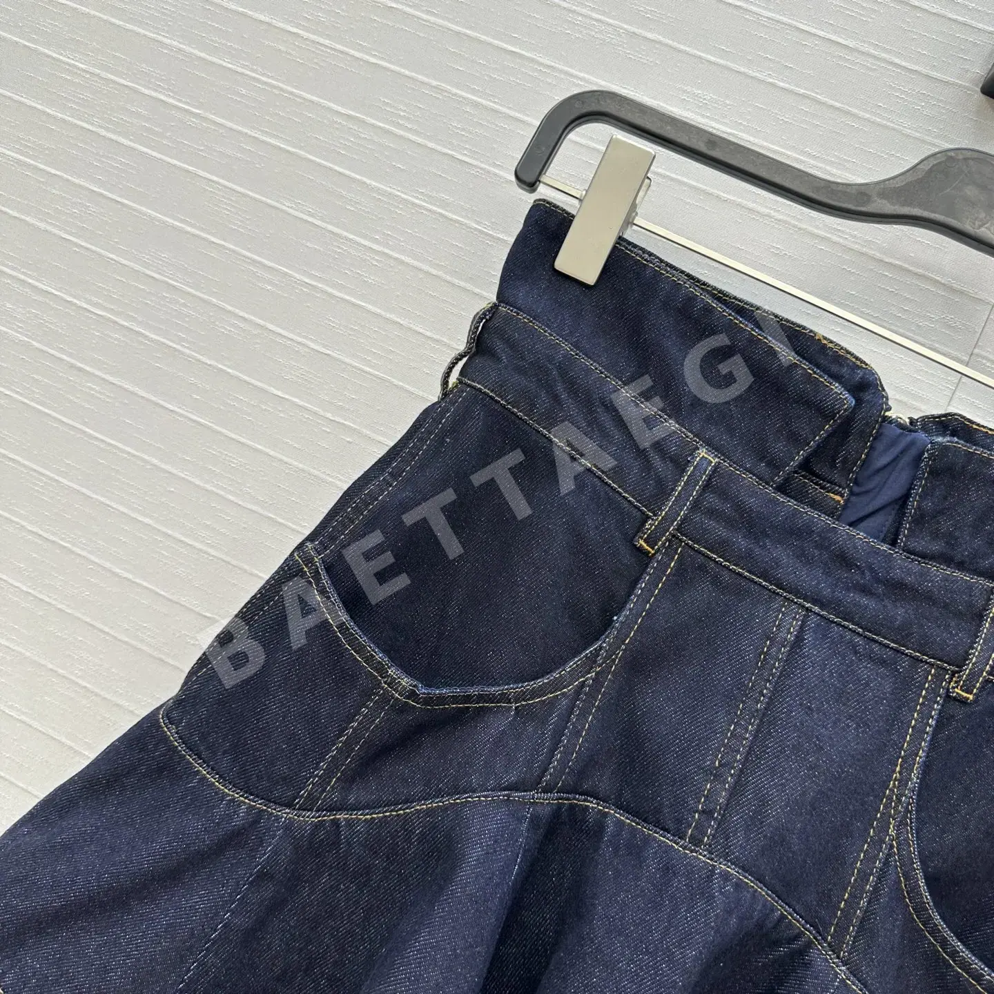 짐머만 접힌 디자인 하이웨이스트 데님 미니스커트 상세 이미지 3