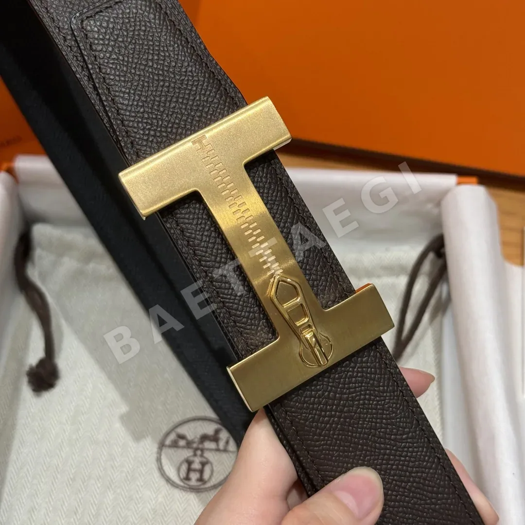 에르메스 H 모티브 양면 가죽 벨트 상세 이미지 5