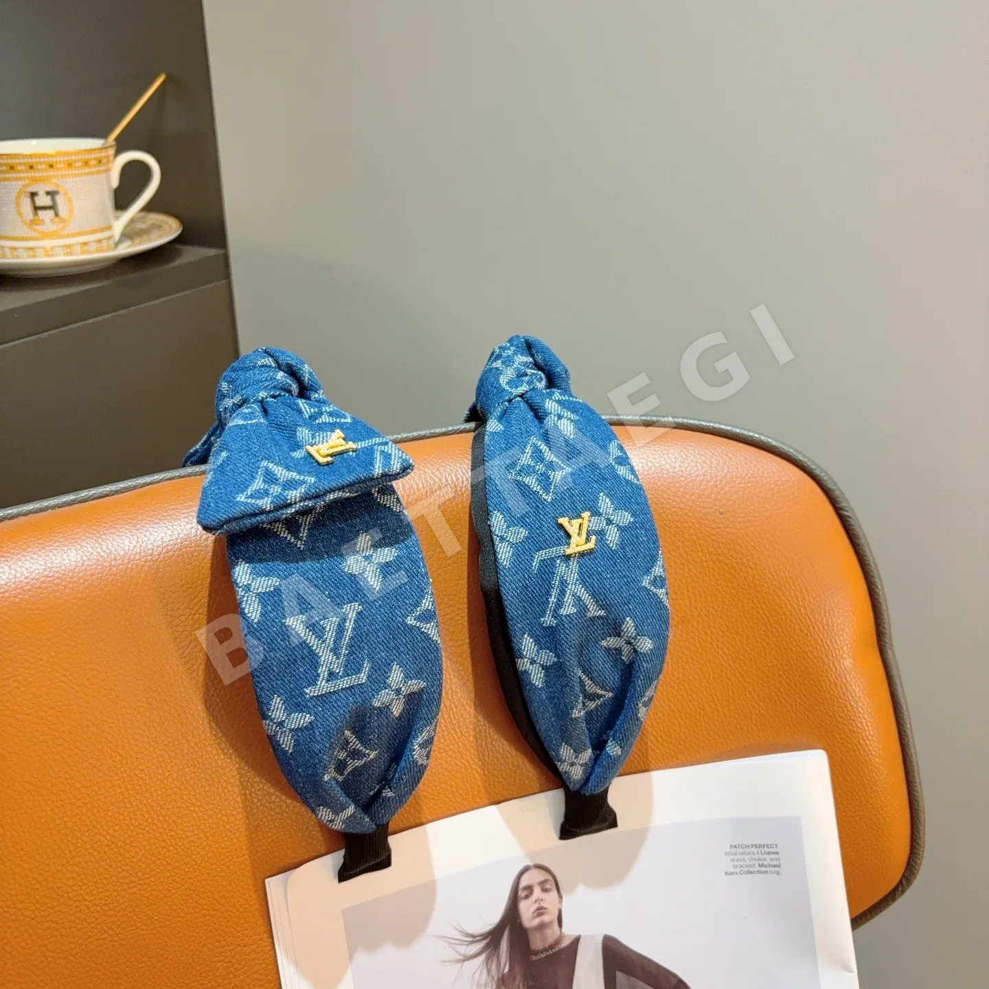 루이비통 나비넥타이 데님 헤어밴드 184137