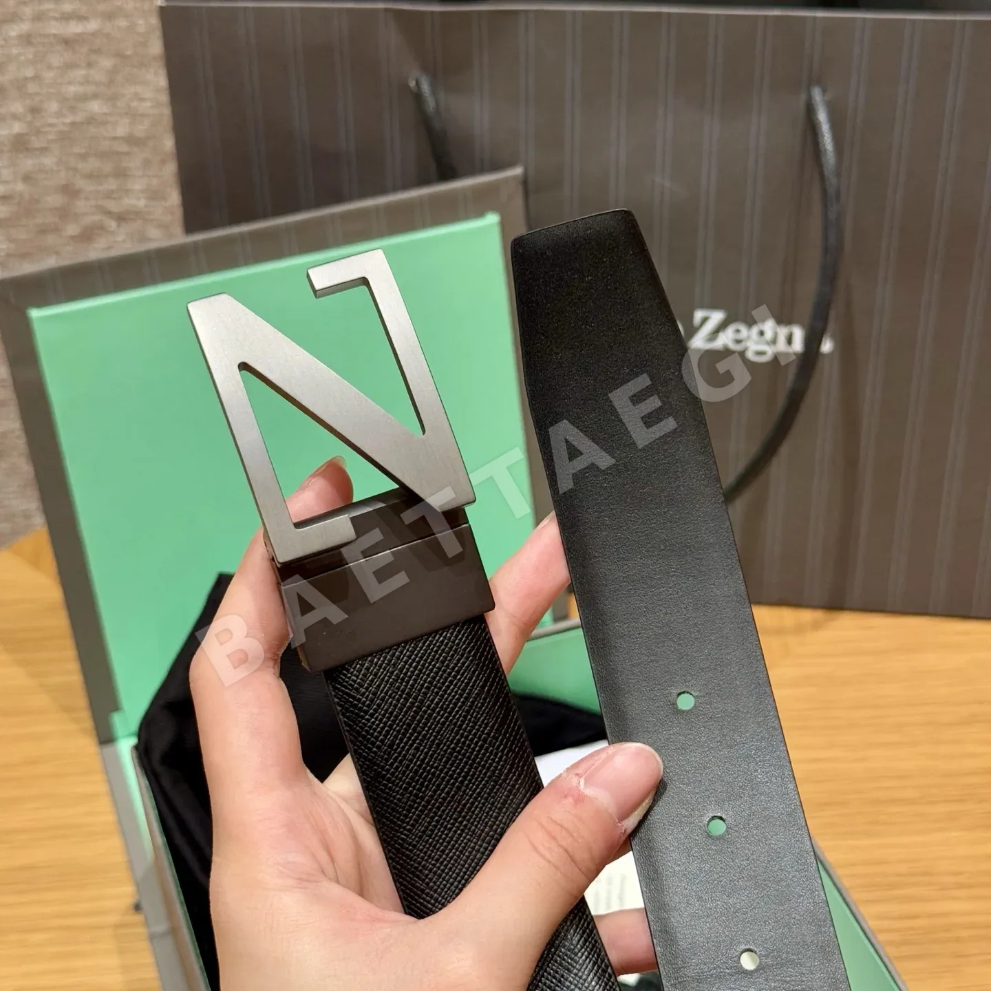 제냐 양면 가죽 남성 벨트 상세 이미지 5