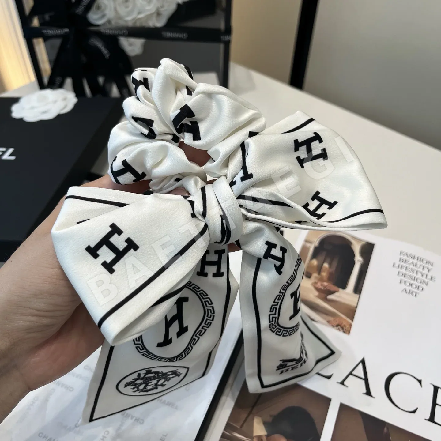 에르메스 H형 리본 헤어타이 헤어악세사리 상세 이미지 4