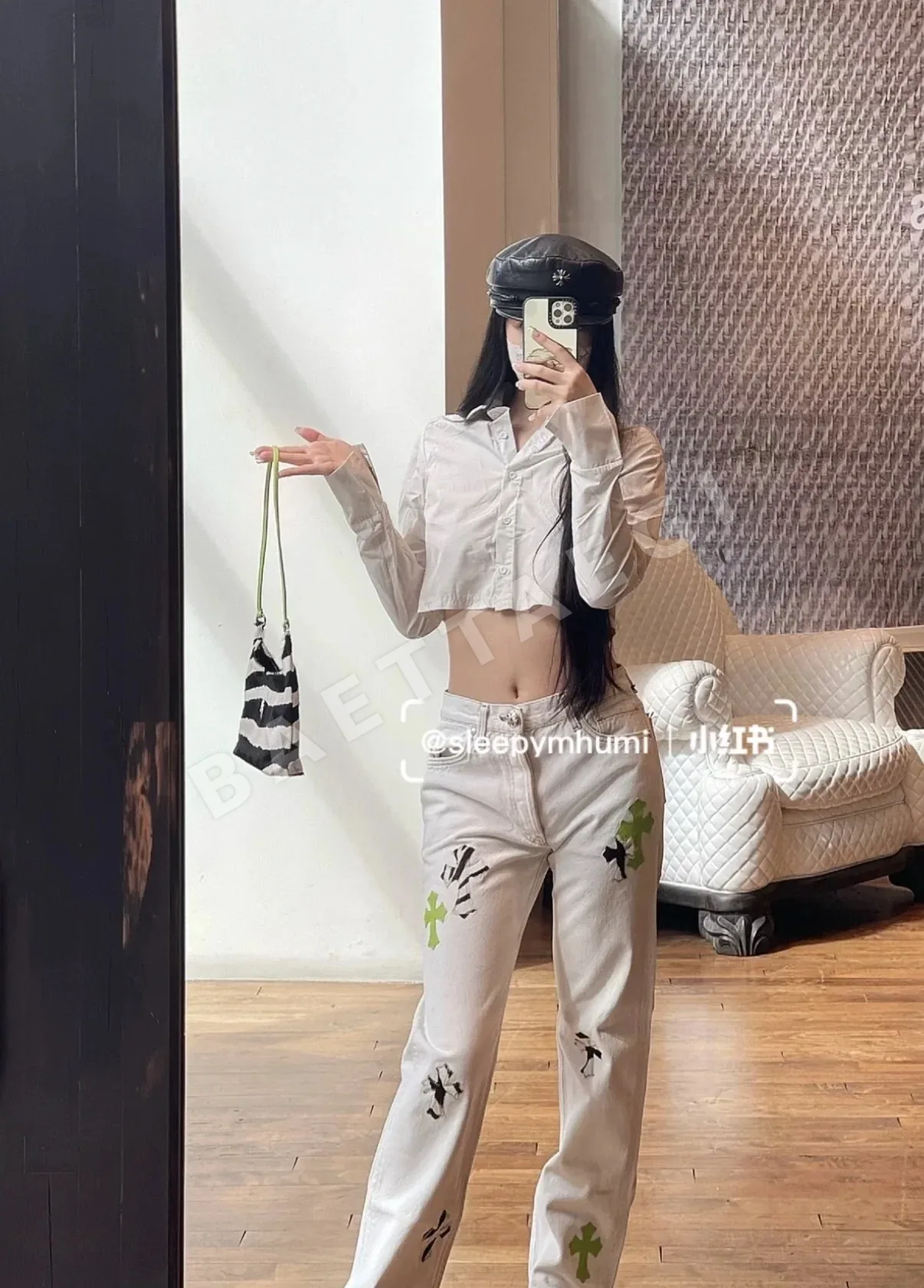 크롬하츠 리틀소드 애플그린 제브라 포니 헤어 암레스트 가방 상세 이미지 7