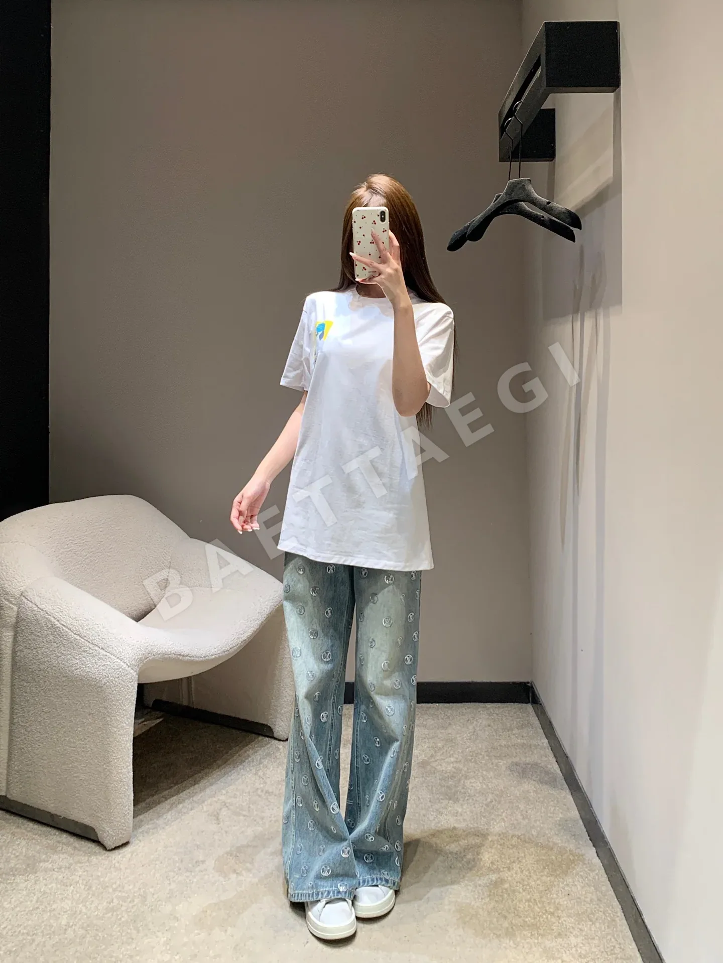 구찌 강아지 프린트 코튼 반팔 티셔츠 상세 이미지 6