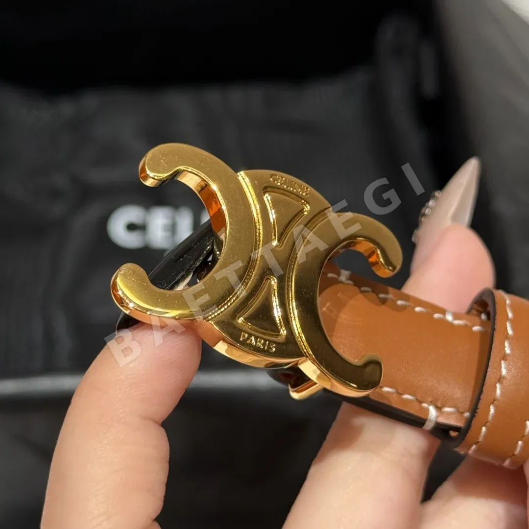 셀린느 트리옹 가죽 TRIOMPHE 18mm 벨트 상세 이미지 5