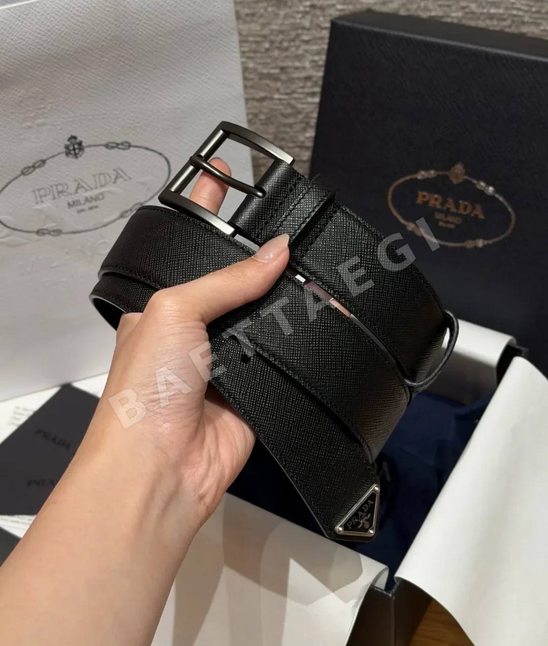 프라다 사피아노 가죽 33mm 남성 벨트 상세 이미지 2