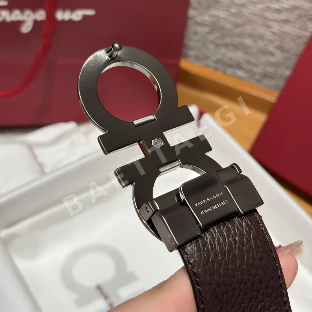 페레가모 양면 가죽 간치니 버클 벨트 상세 이미지 7