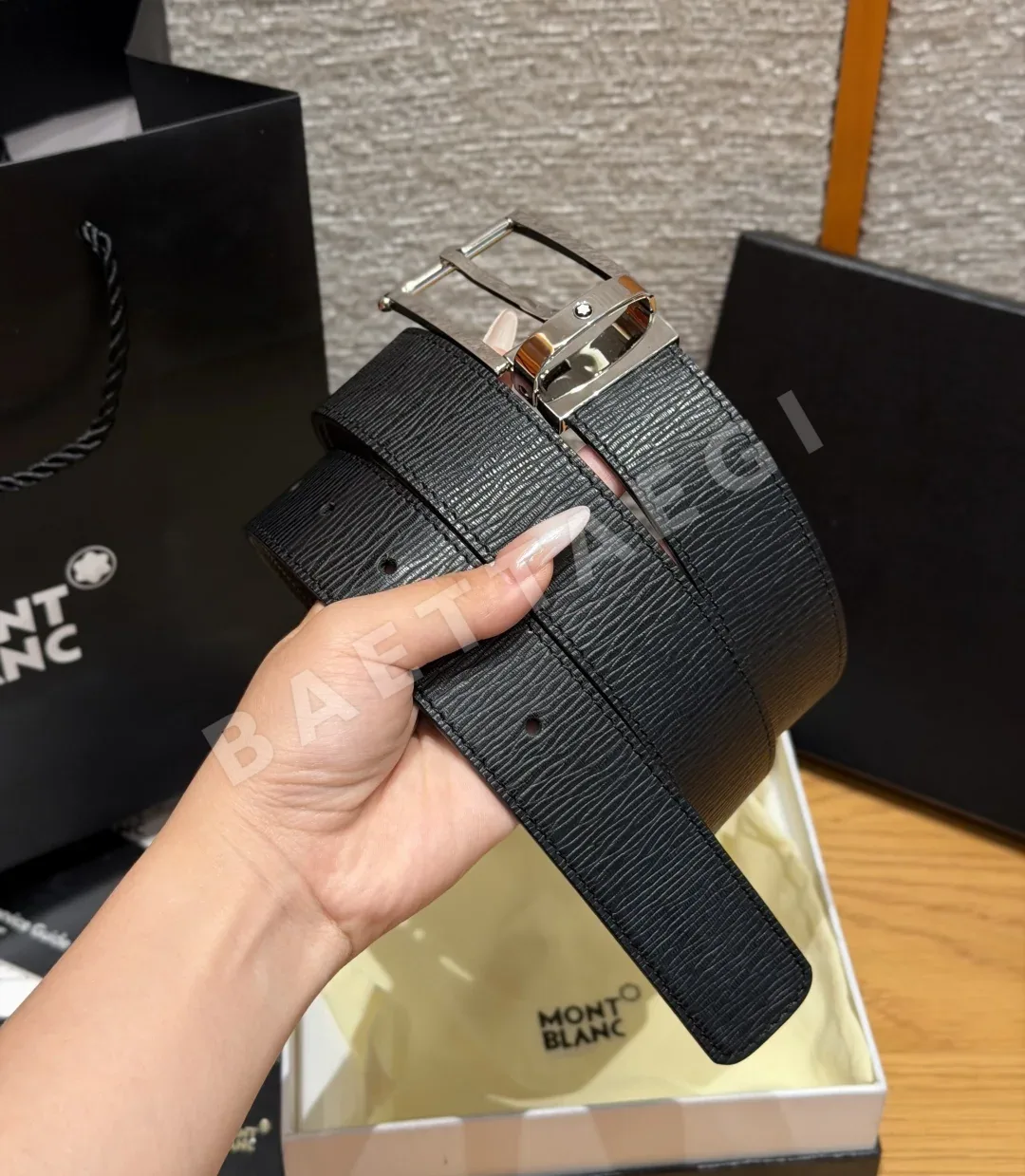 몽블랑 자동 조절 양면 벨트 35mm 상세 이미지 2