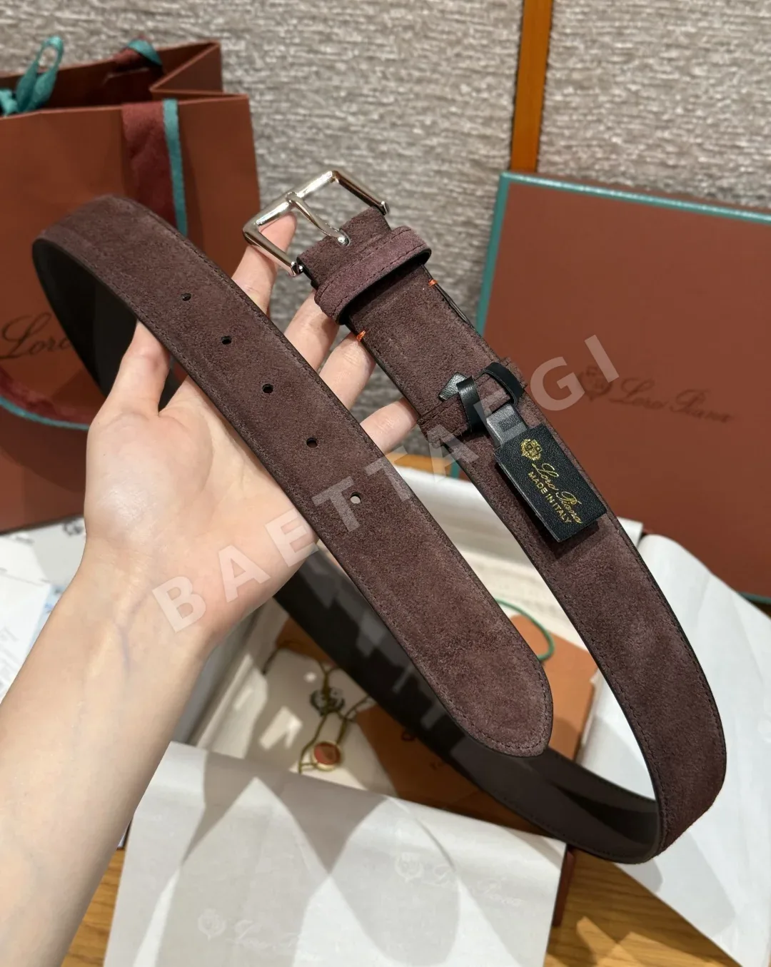로로피아나 알사벨 카프 남성 캐주얼 벨트 상세 이미지 8