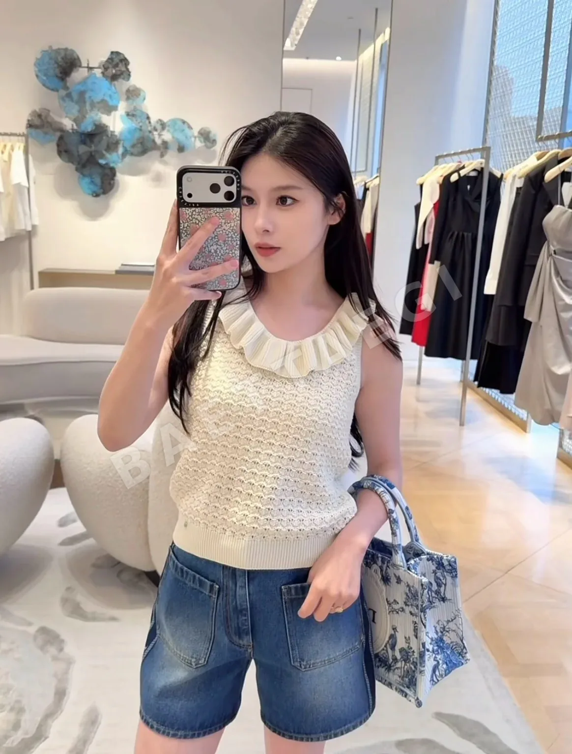 디올 워시 가공 반바지 여성용 135460