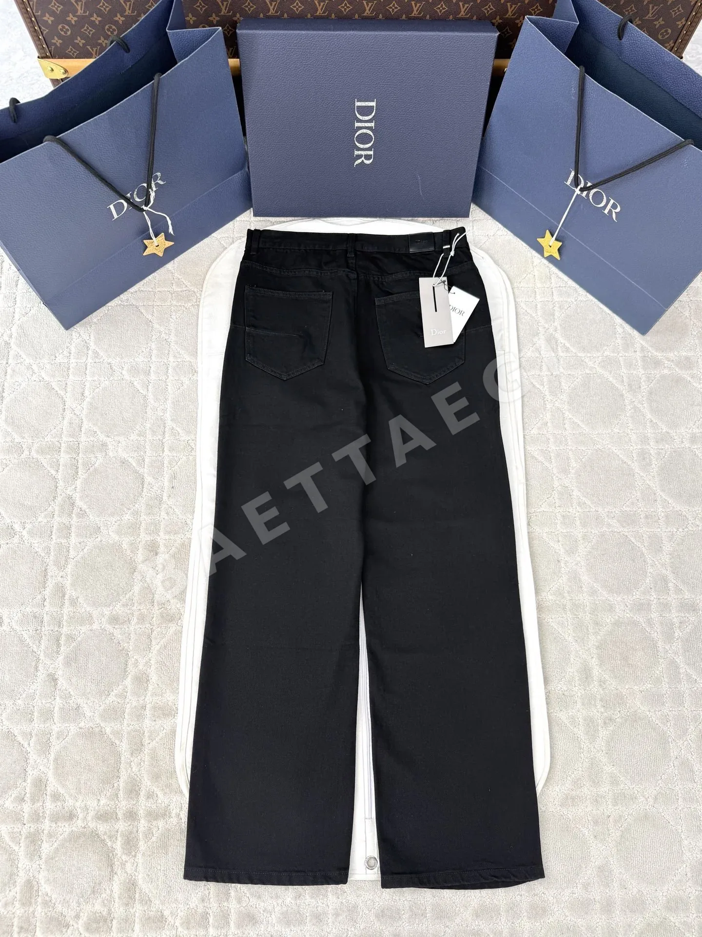 디올 블랙 스트레이트 진 바지 상세 이미지 2
