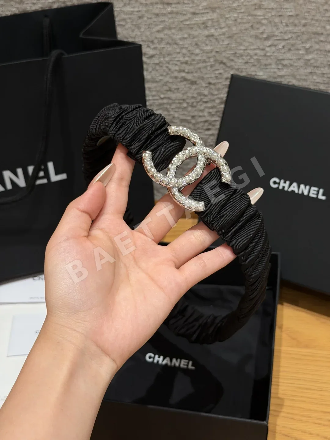 샤넬 램스킨 펄 인터로킹 CC 스트레치 벨트 상세 이미지 2