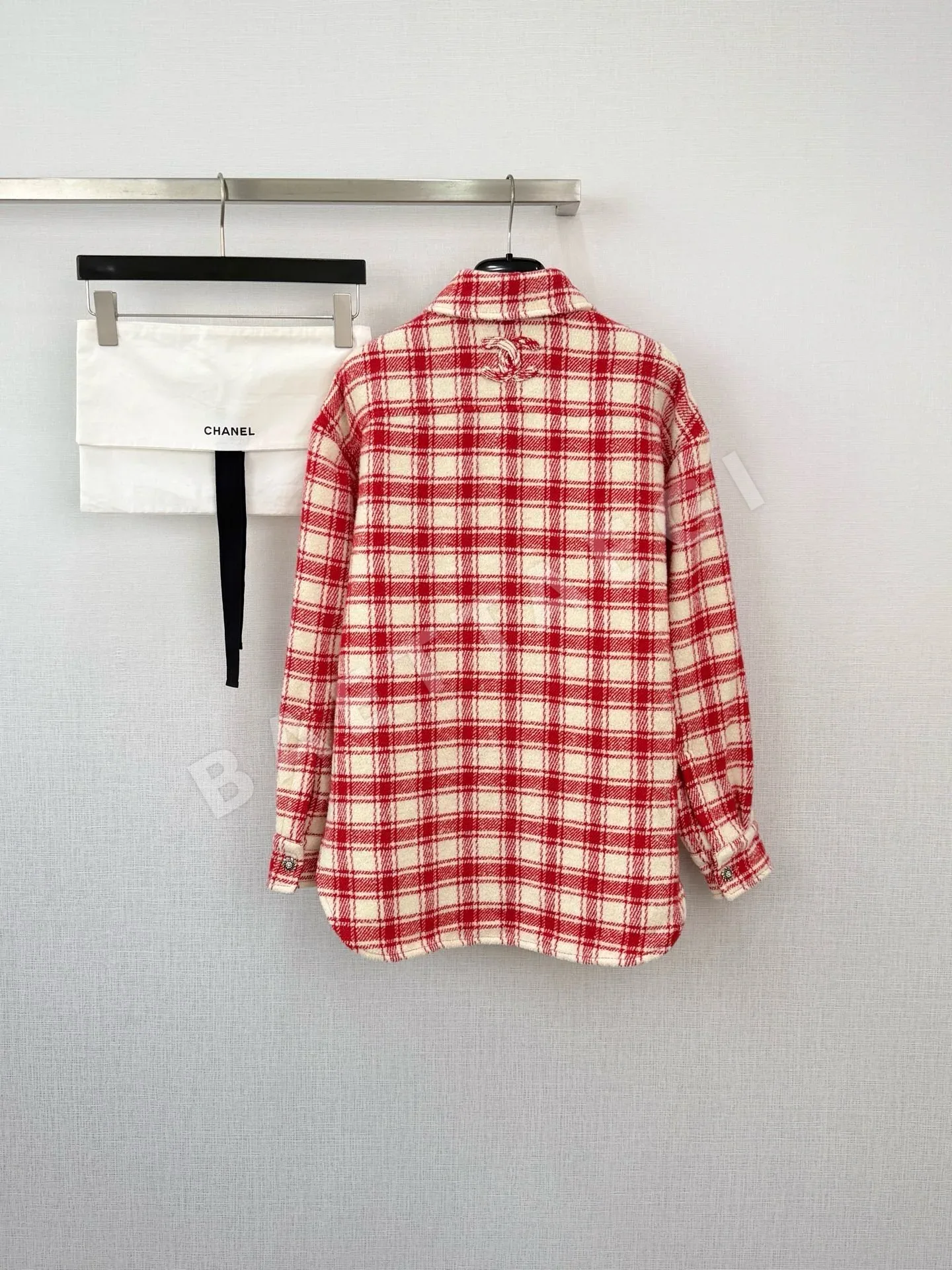 샤넬 울 체크 셔츠 재킷 상세 이미지 2