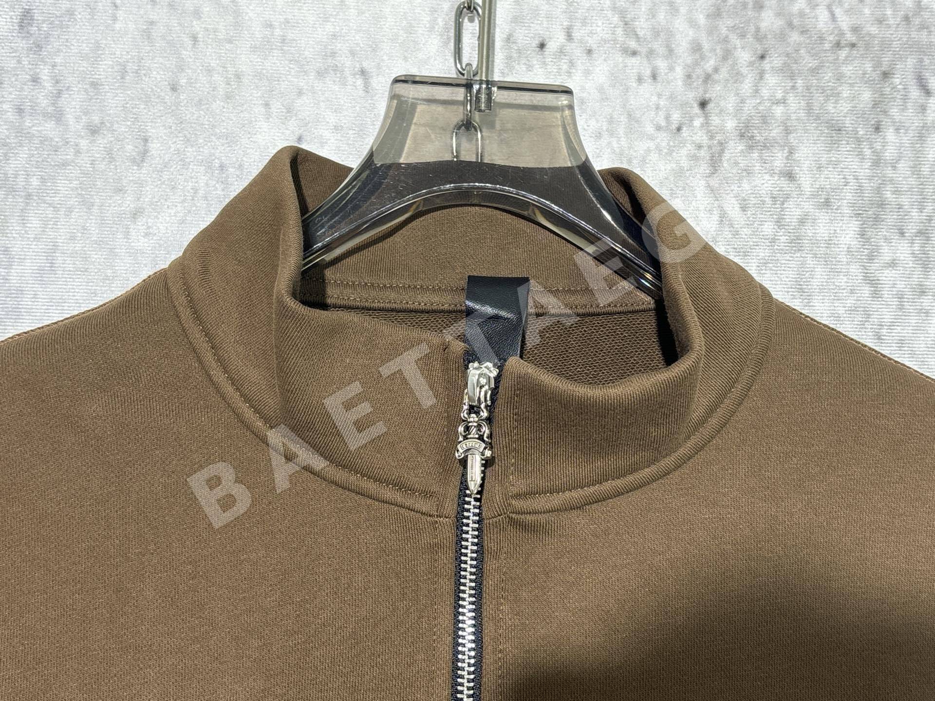 크롬하츠 스탠드 카라 자수 쿼터 집업 긴팔 스웨트셔츠 26470-F 상세 이미지 5
