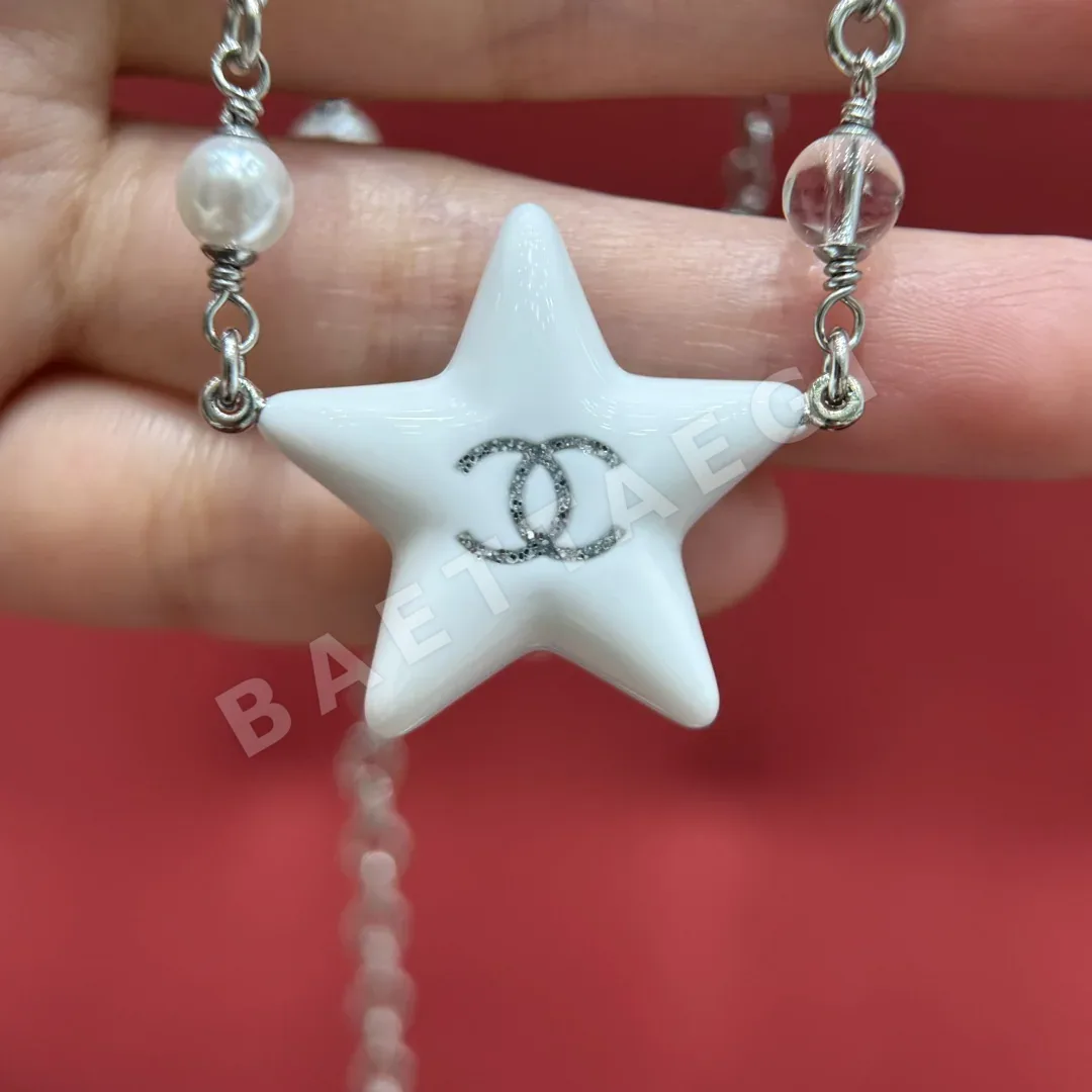 샤넬 실버 스타 크리스탈 진주 목걸이 상세 이미지 5