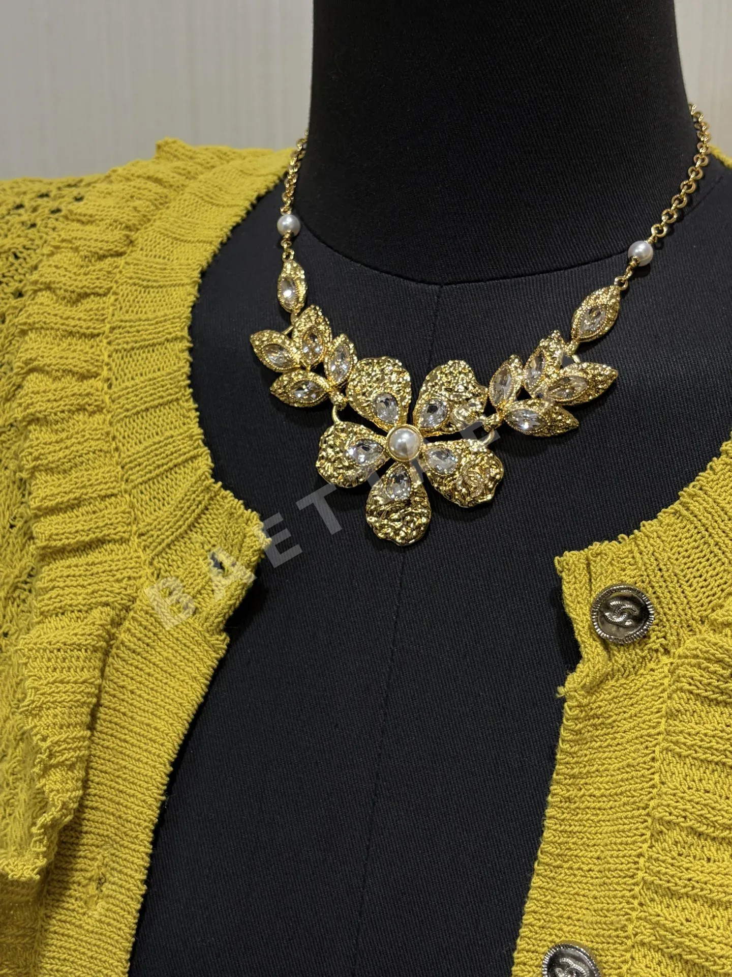 샤넬 골드 플라워 보리 이삭 목걸이 상세 이미지 3