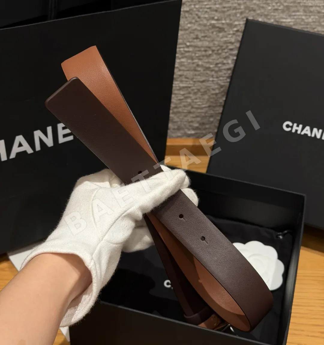 샤넬 리버서블 카프스킨 더블 C 버클 벨트 상세 이미지 6