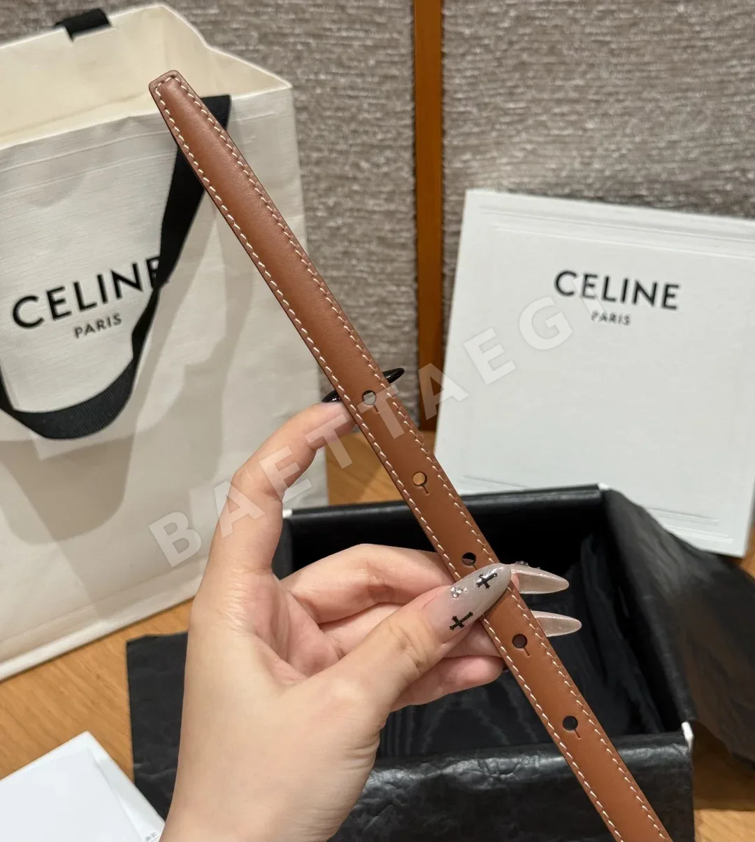 셀린느 라펠 버클 13mm 가죽 벨트 상세 이미지 8