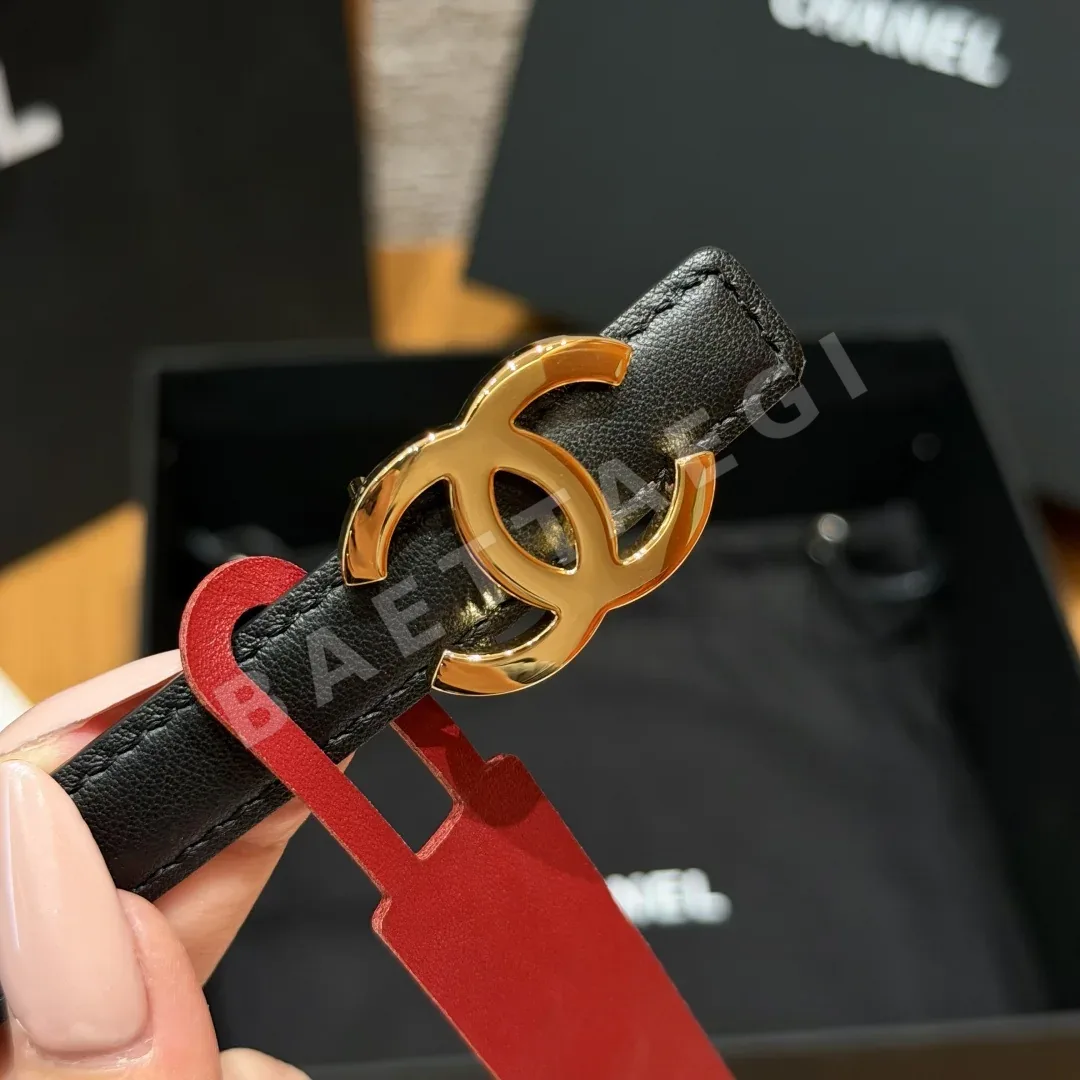 샤넬 더블 C 로고 양면 송아지가죽 벨트 상세 이미지 2