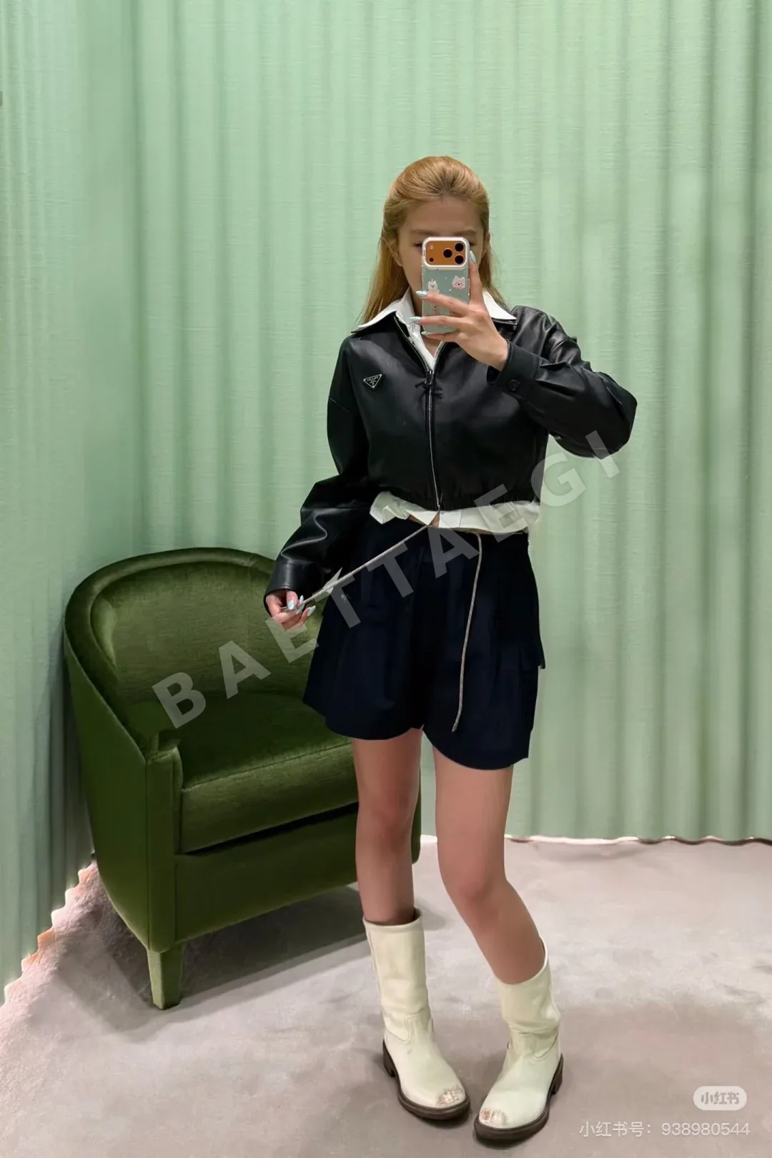 프라다 블랙 카고 여성 반바지 상세 이미지 8