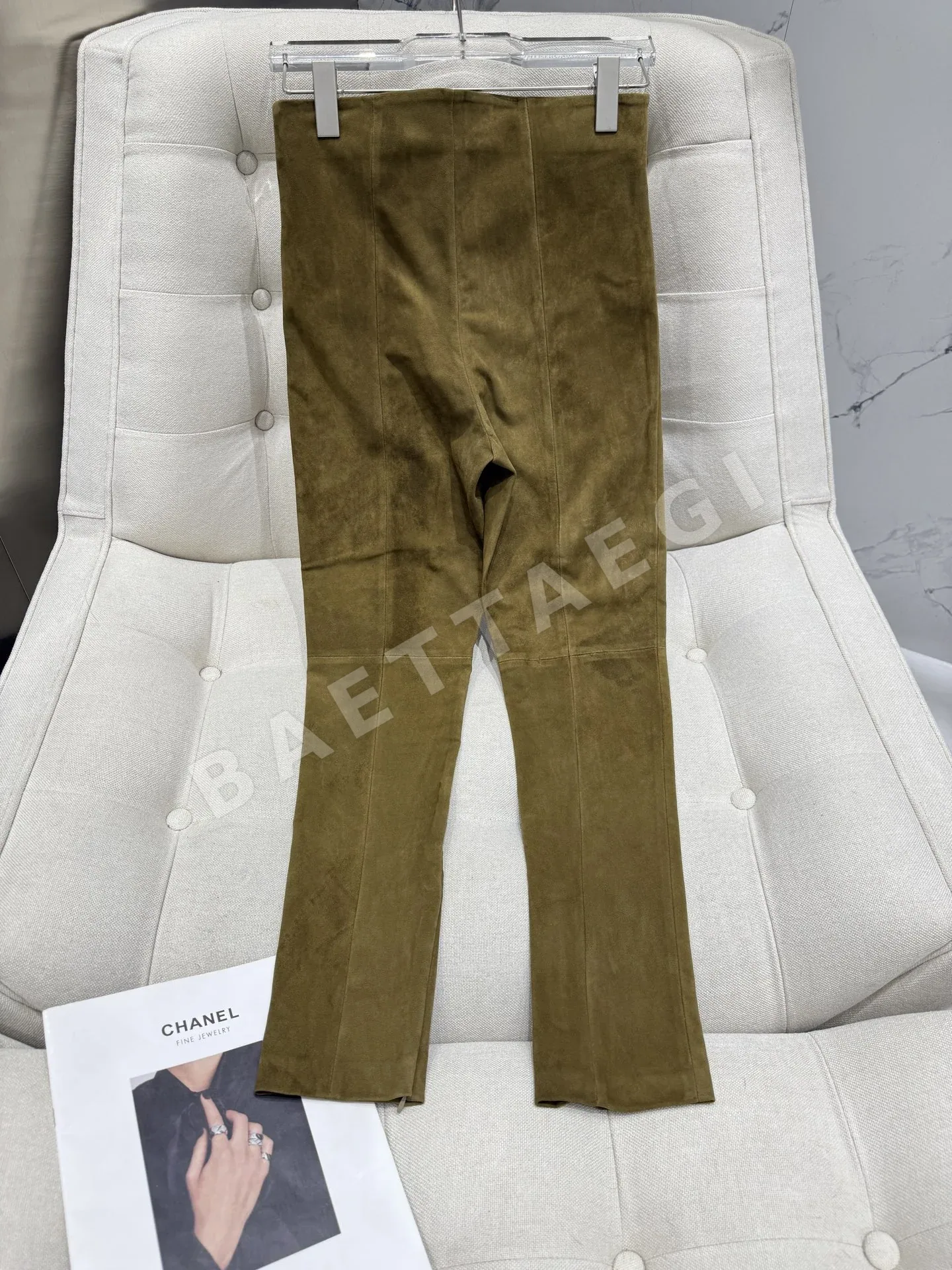 샤넬 램스킨 가죽 여성 바지 상세 이미지 9