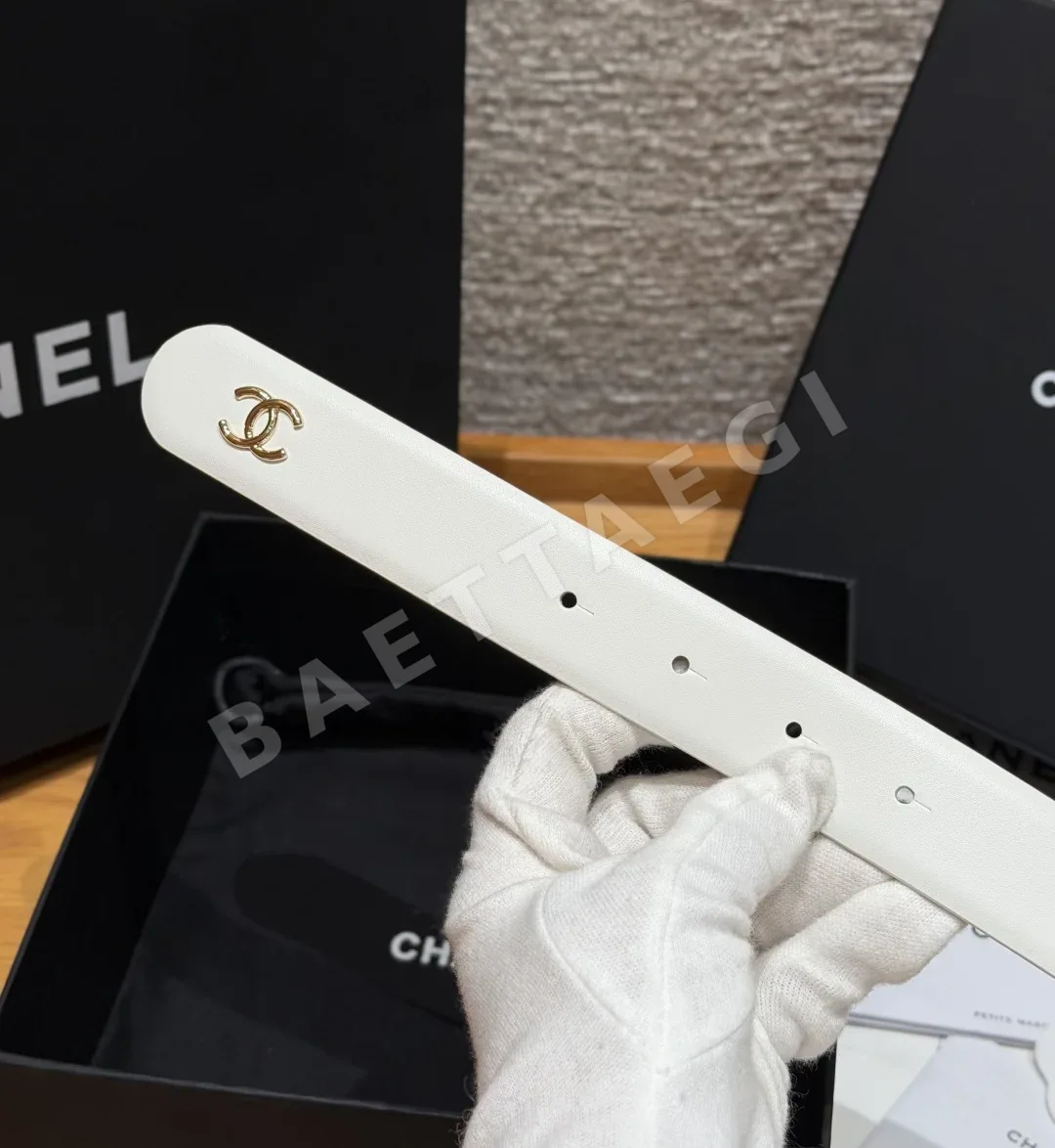 샤넬 레트로 케이블 니트 오벌 버클 가죽 벨트 상세 이미지 5