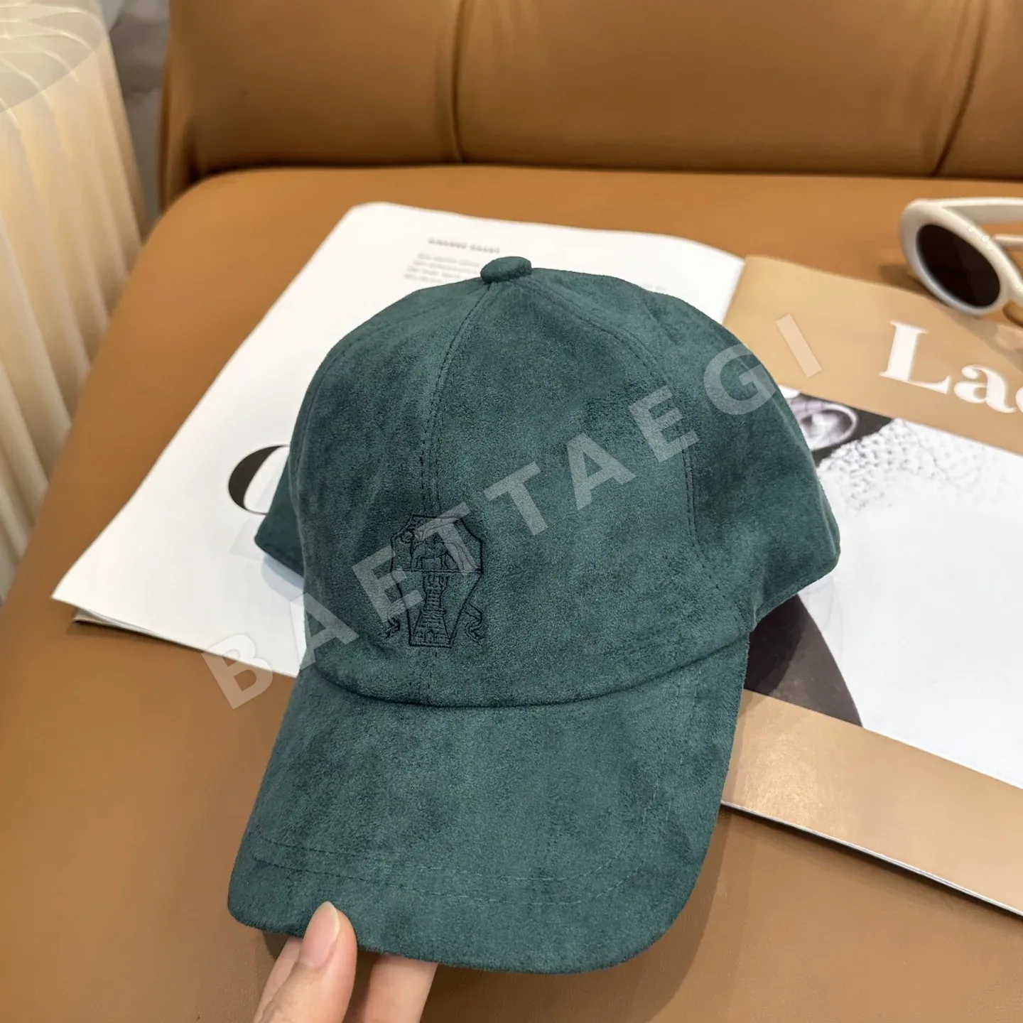 브루넬로쿠치넬리 가죽 스웨이드 베이스볼 모자 상세 이미지 2
