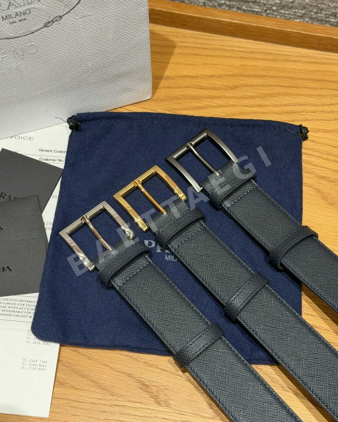프라다 사피아노 가죽 33mm 남성용 벨트 상세 이미지 5