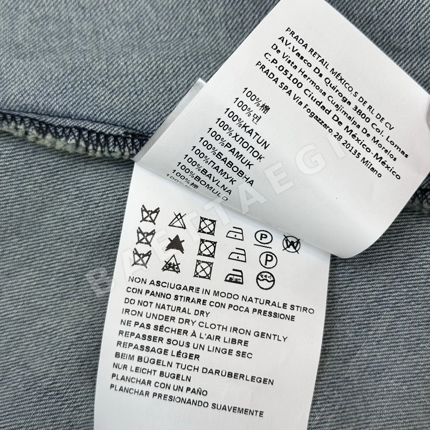 프라다 여성 데님 로고 벨트 슬림핏 반팔 폴로 카라 민 원피스 레플리카 상세 이미지 6