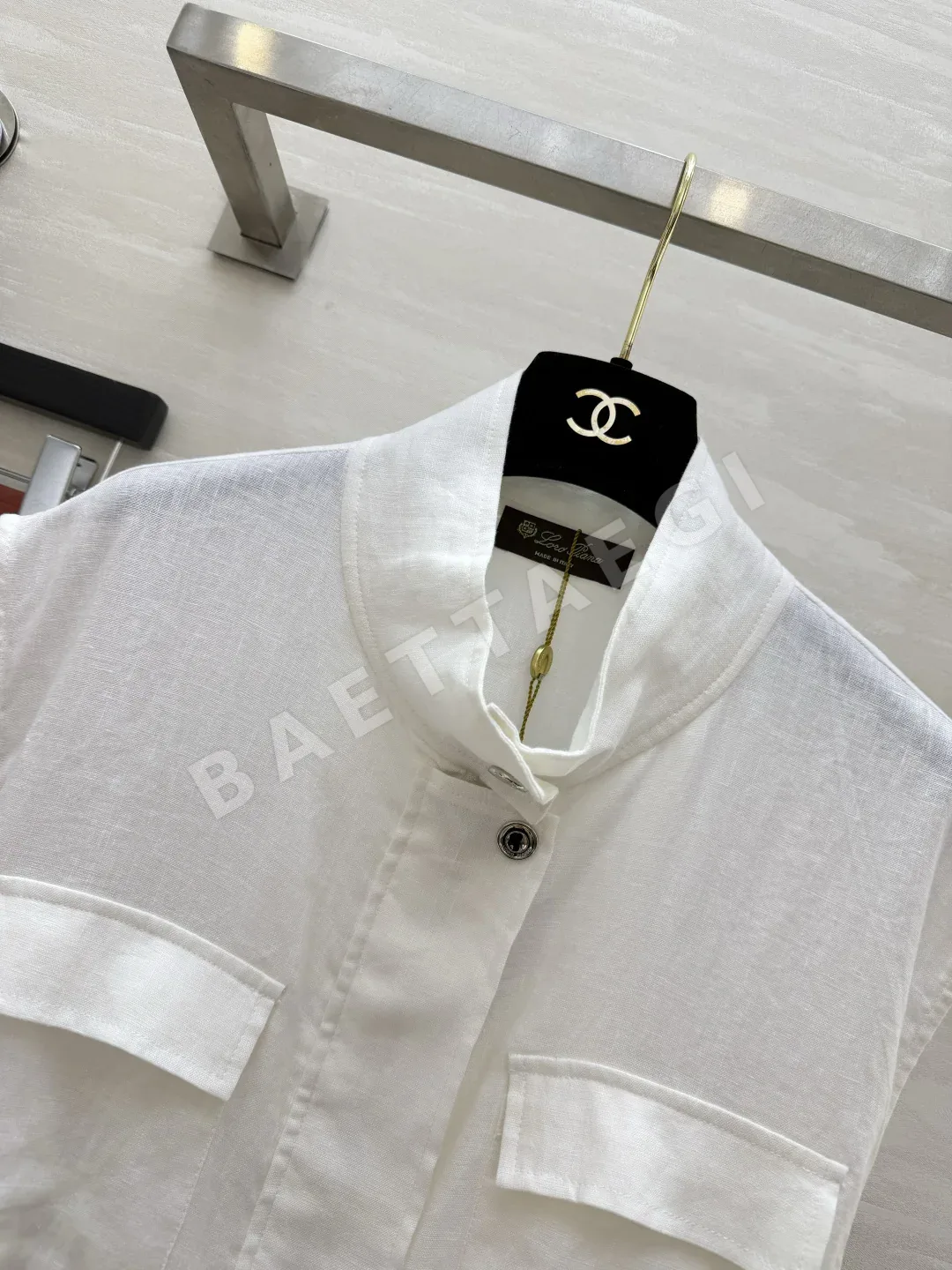 로로피아나 린넨 드로스트링 허리 여성 셔츠 상세 이미지 3