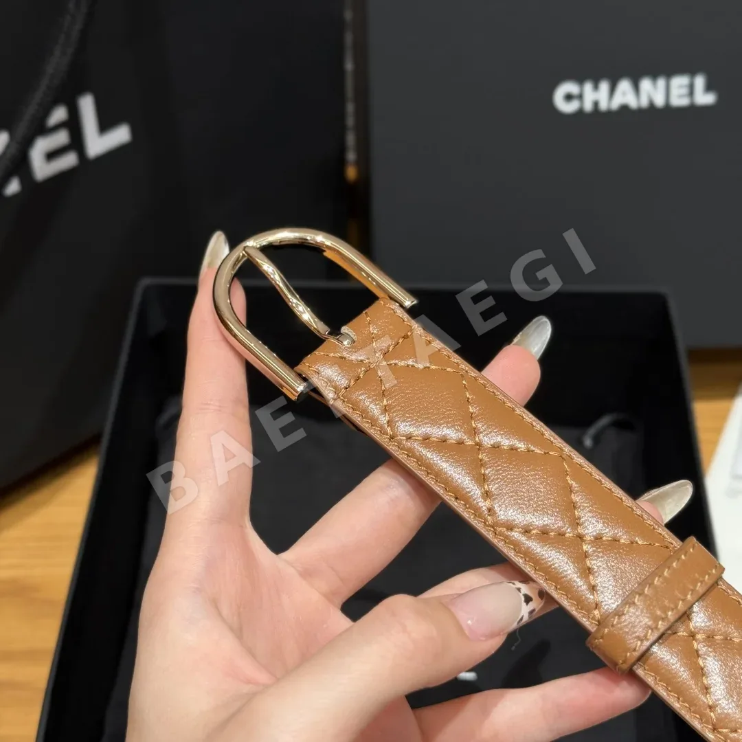 샤넬 소가죽 다이아몬드 패턴 벨트 상세 이미지 5