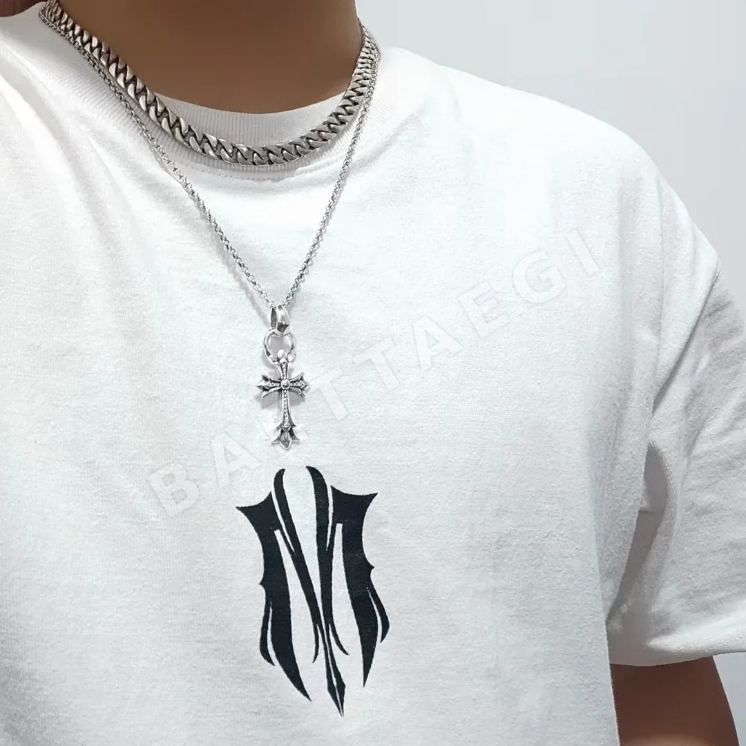 크롬하츠 클래식 더블 레이어 큐빅 크로스 목걸이 상세 이미지 2