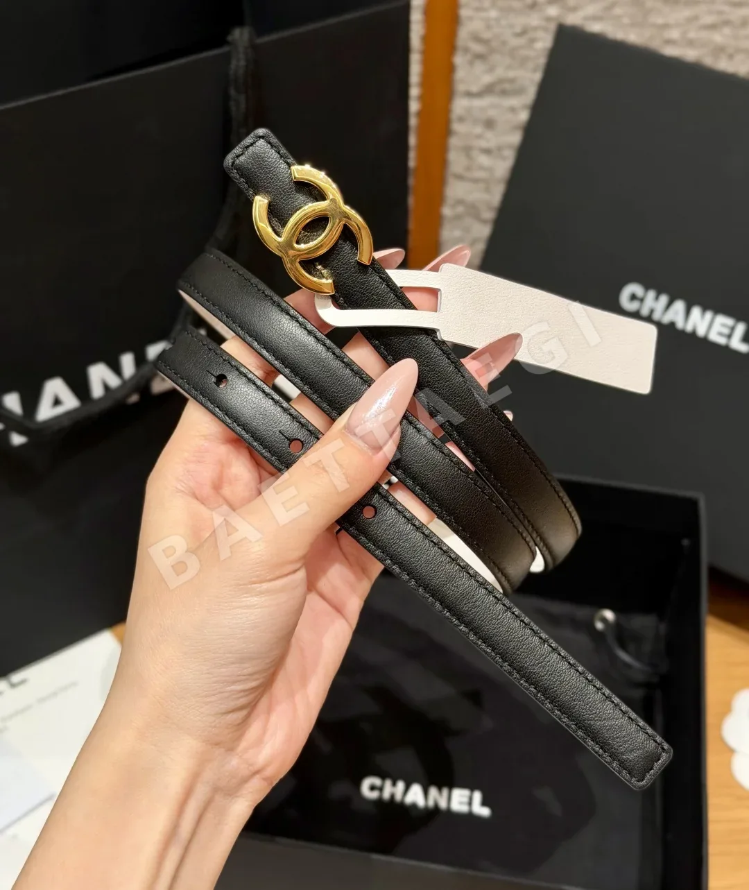 샤넬 더블 C 로고 리버서블 가죽 벨트 상세 이미지 3