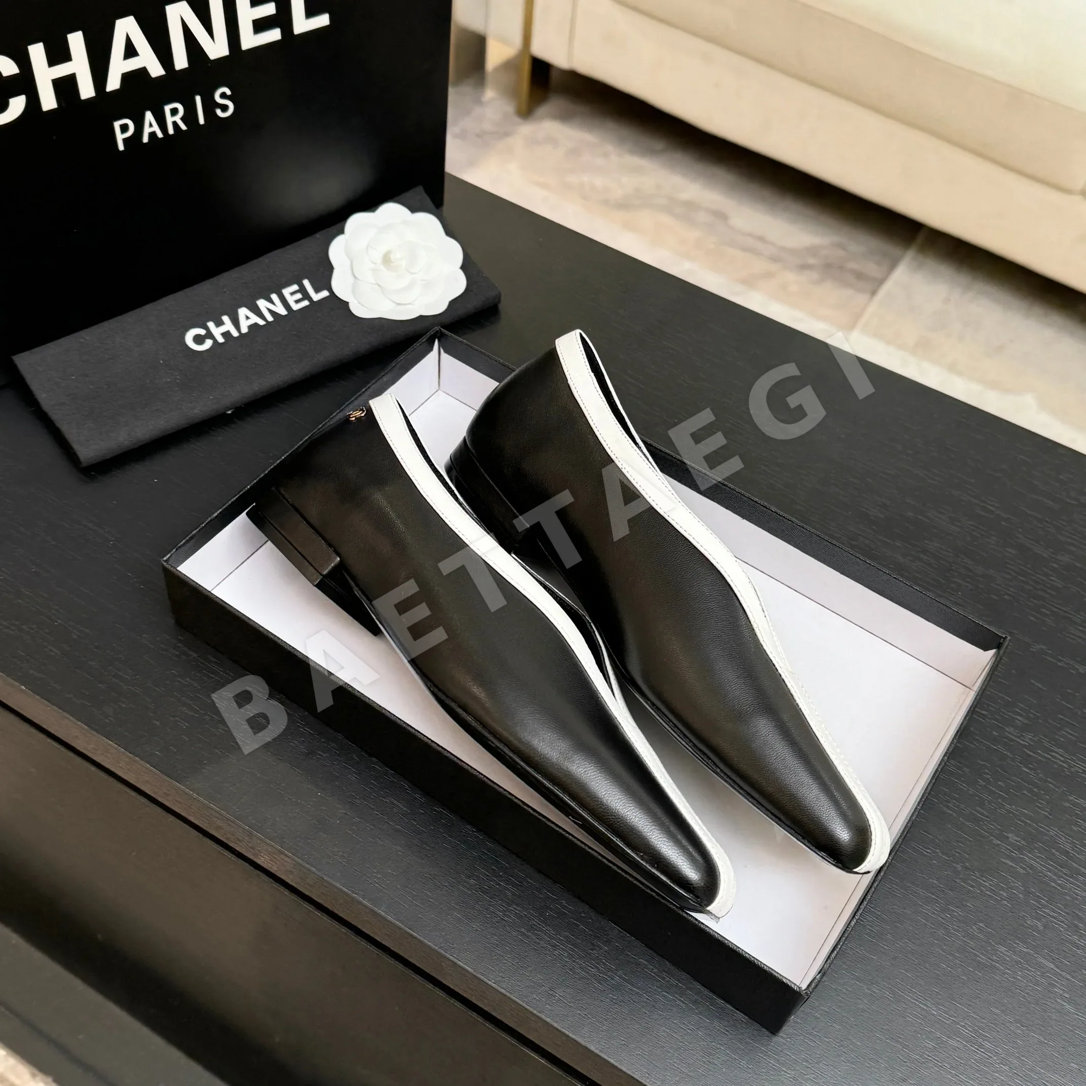 샤넬 26C 더블 C 컬러블록 플랫슈즈 상세 이미지 9