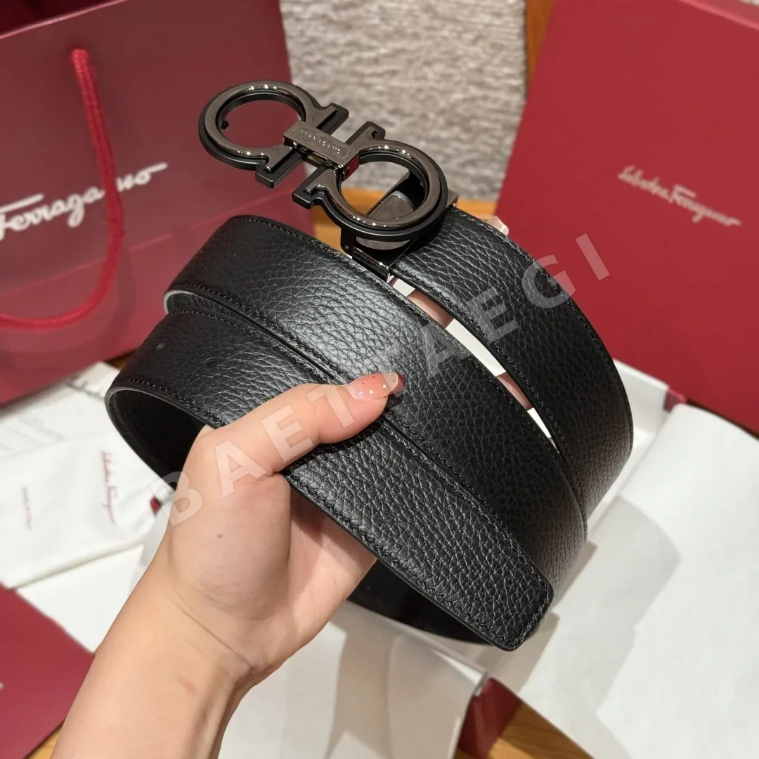 페레가모 간치니 버클 양면 가죽 벨트 상세 이미지 2
