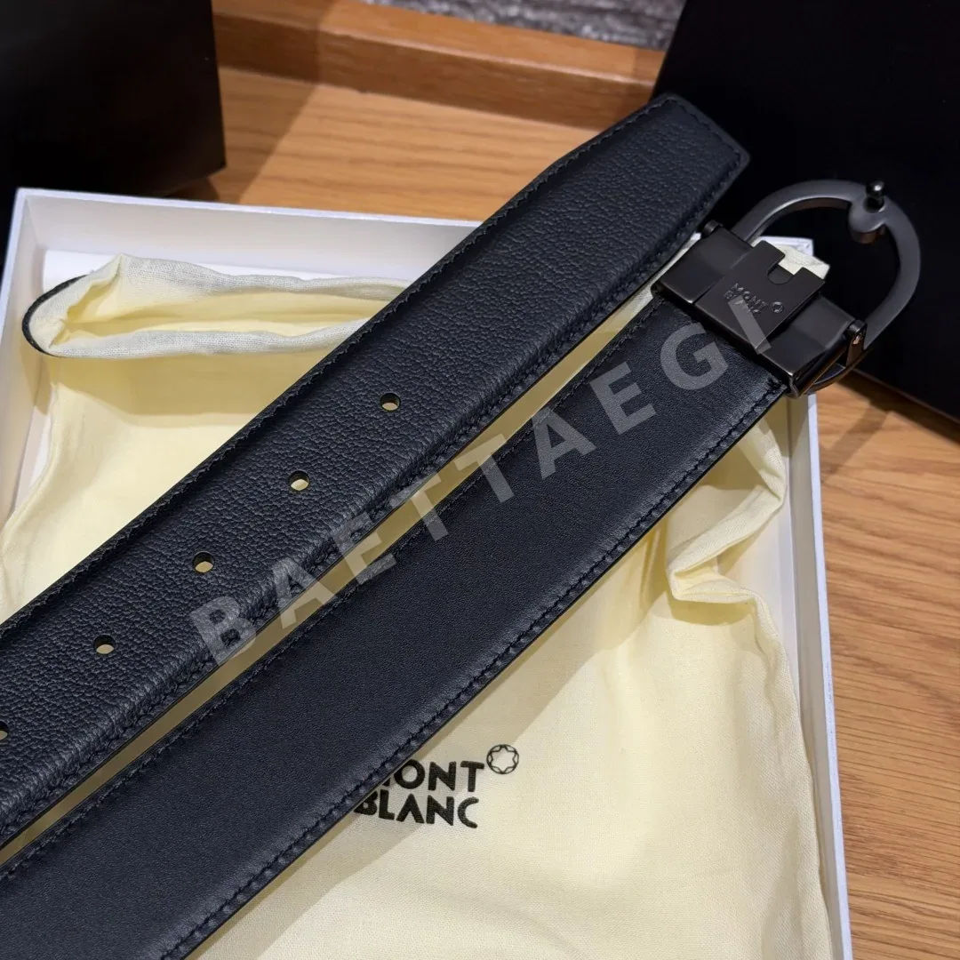 몽블랑 오벌 버클 블랙 리버서블 벨트 상세 이미지 9