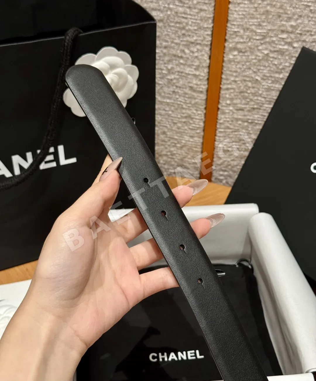 샤넬 더블 C 골드 버클 소가죽 벨트 상세 이미지 7