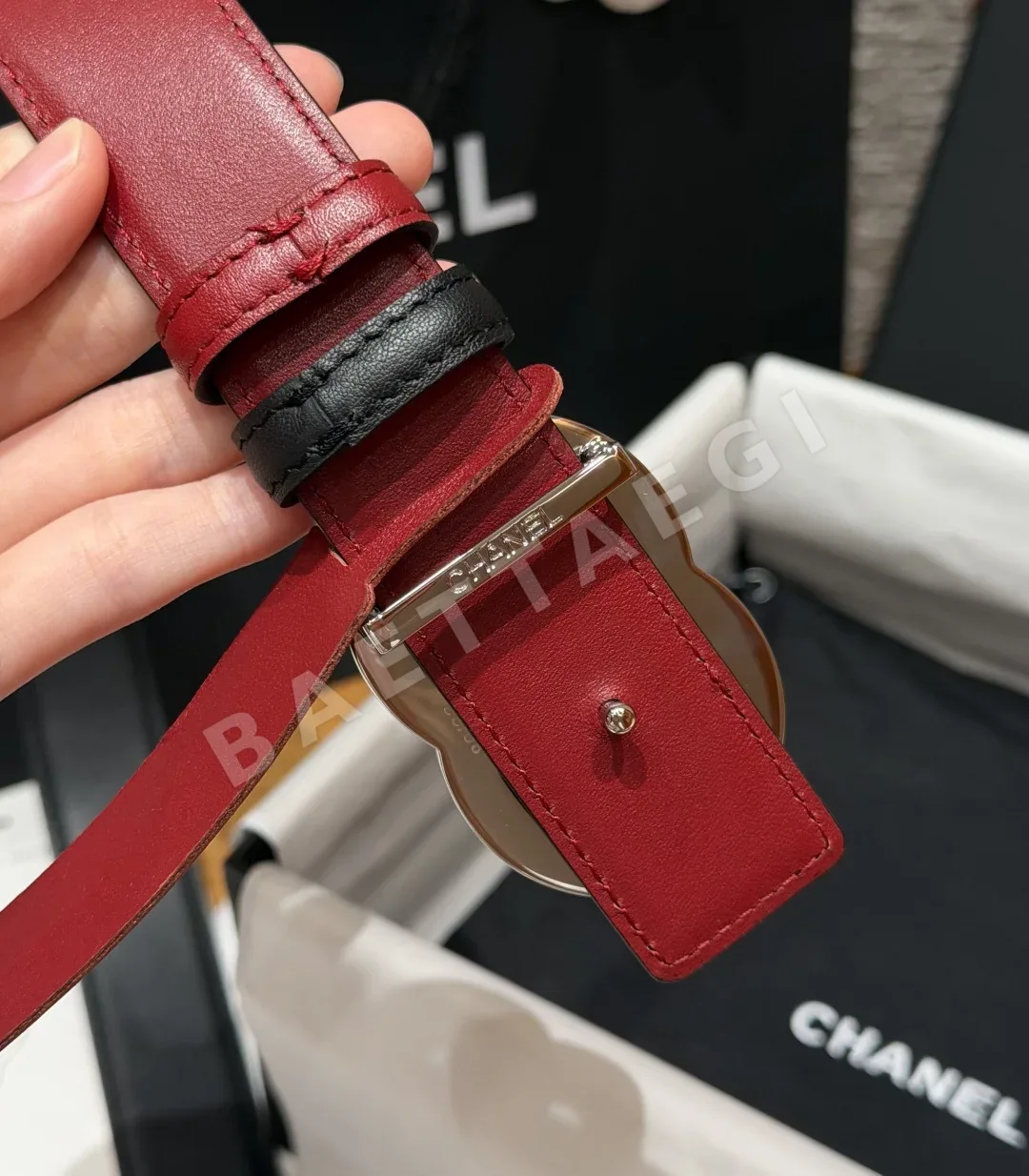 샤넬 더블 C 카프스킨 가죽 벨트 상세 이미지 6