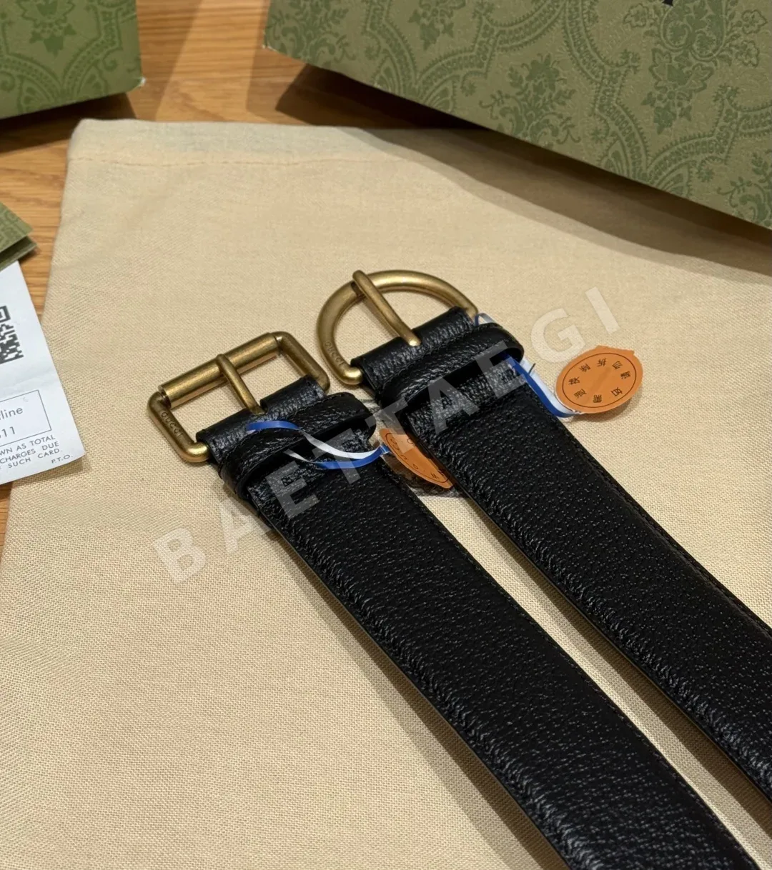 구찌 블랙 가죽 벨트 상세 이미지 6