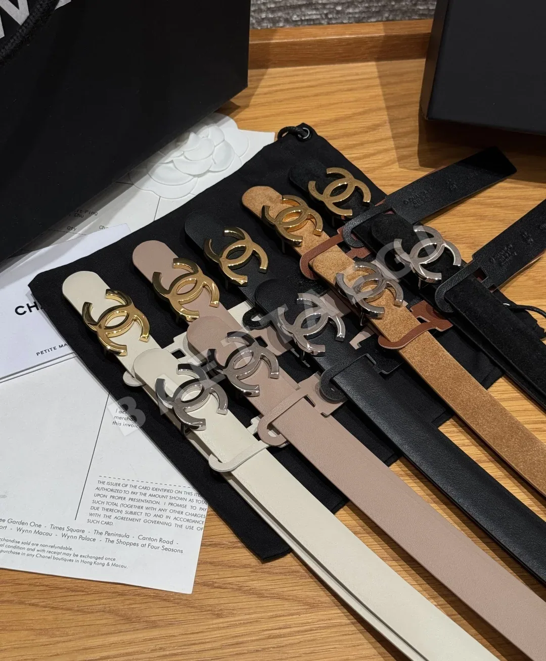 샤넬 더블 C 메탈 버클 양면 가죽 벨트 상세 이미지 4