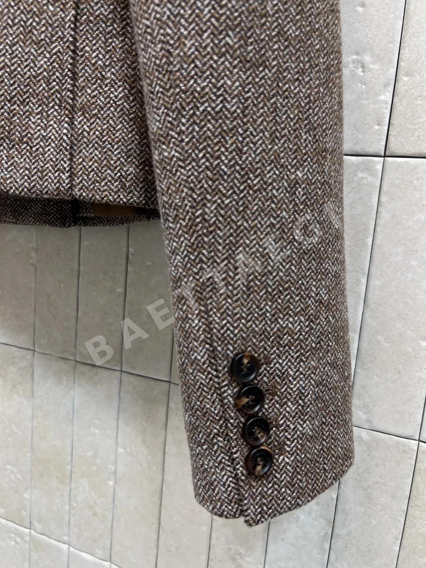 브루넬로쿠치넬리 빈티지 헤링본 울 더블 브레스티드 자켓 상세 이미지 5