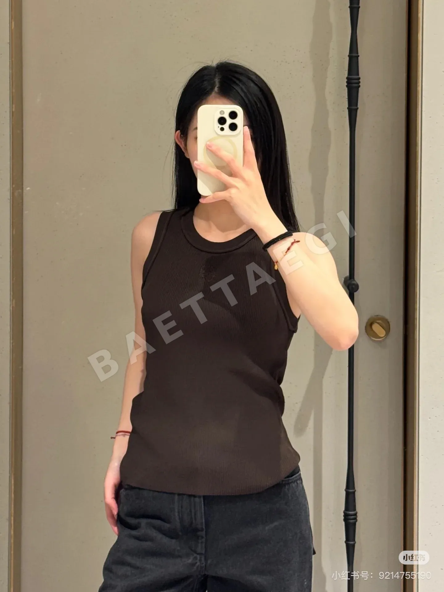 로에베 클래식 로고 자수 여성 반팔 티셔츠 상세 이미지 3