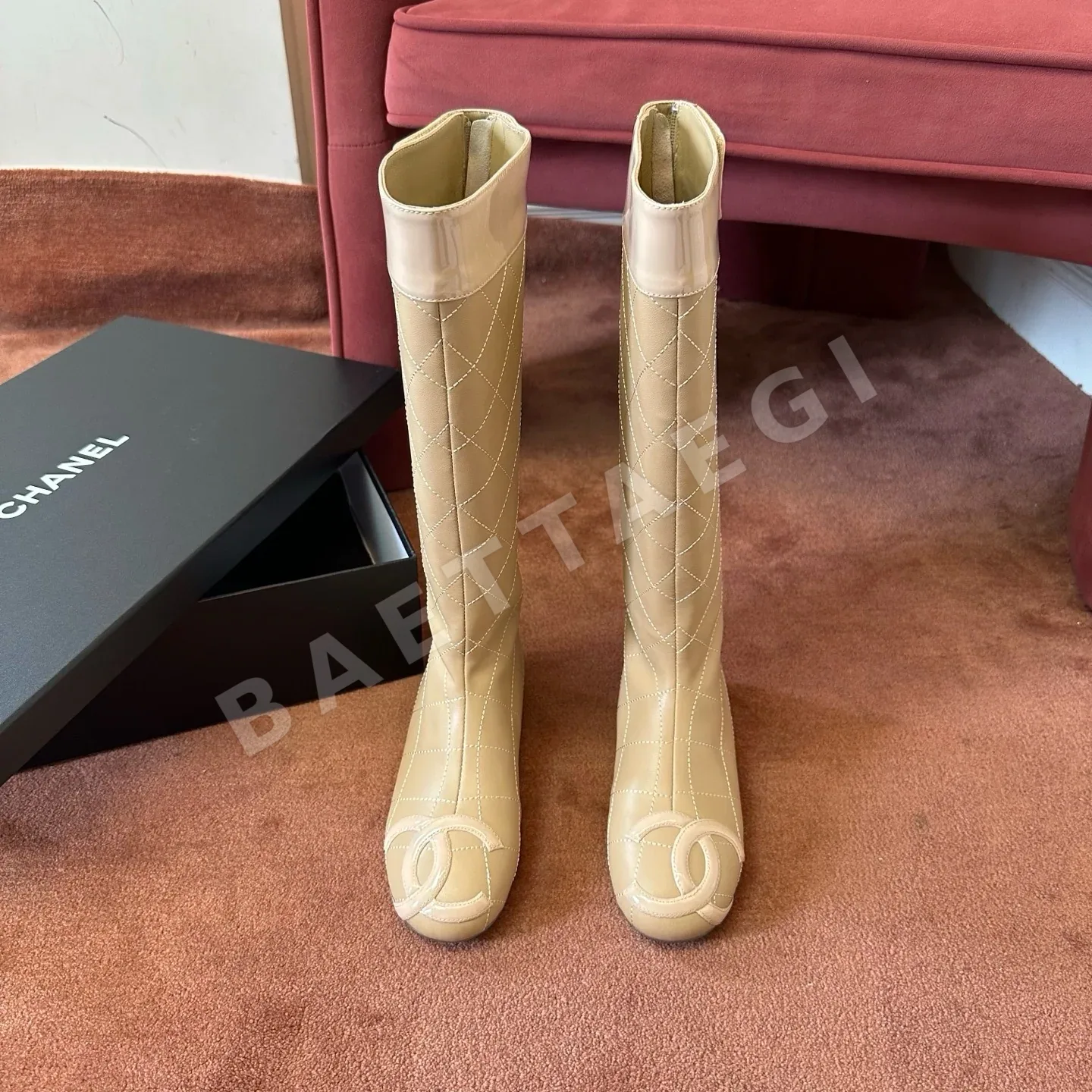 샤넬 부츠 가죽 퀼팅 패턴 188077