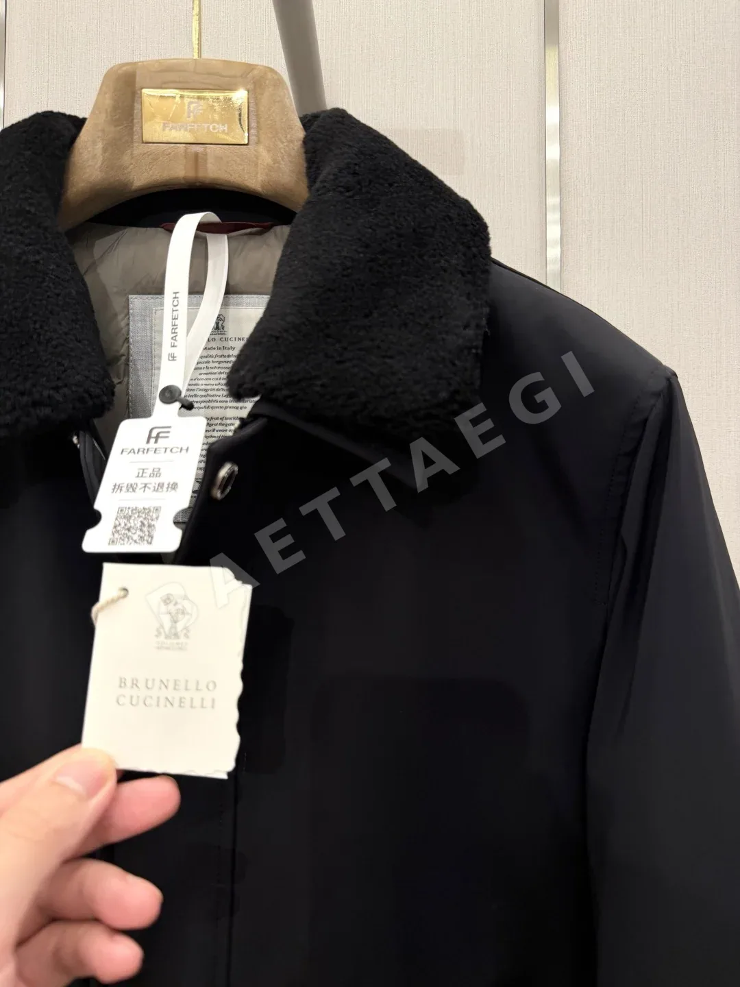 브루넬로쿠치넬리 울 카라 구스다운 남성 자켓 상세 이미지 7