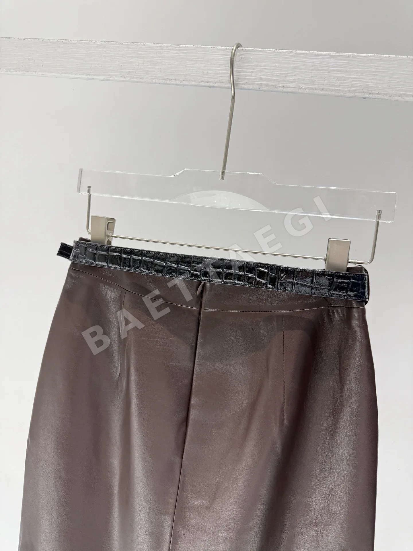 생로랑 양가죽 레더 스커트 상세 이미지 9