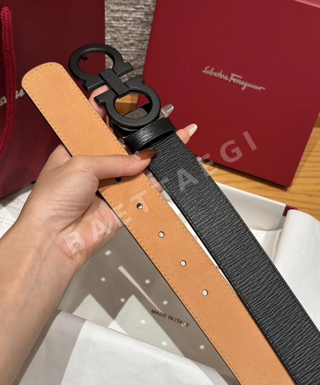 페레가모 간치니 버클 양면 조절 벨트 상세 이미지 5