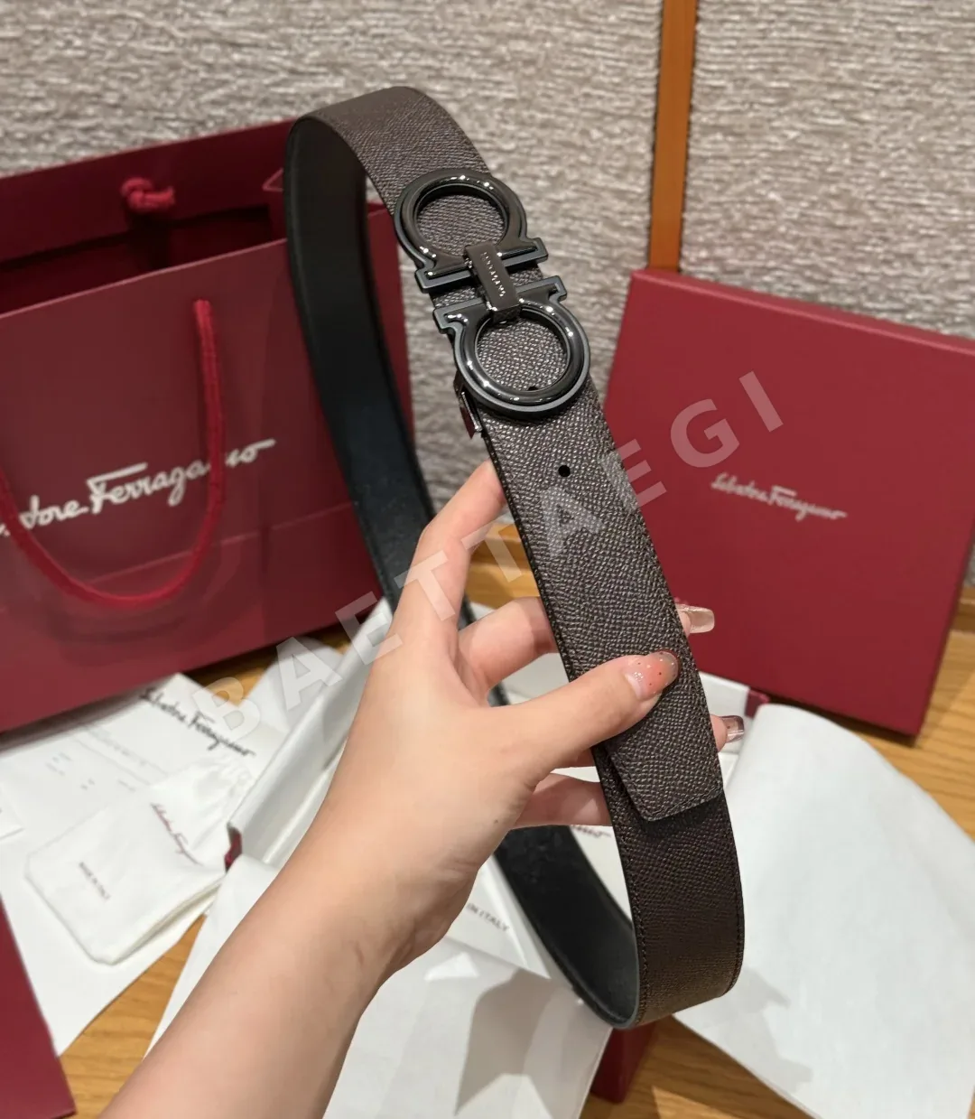 페레가모 간치니 가죽 양면 조절 벨트 상세 이미지 4